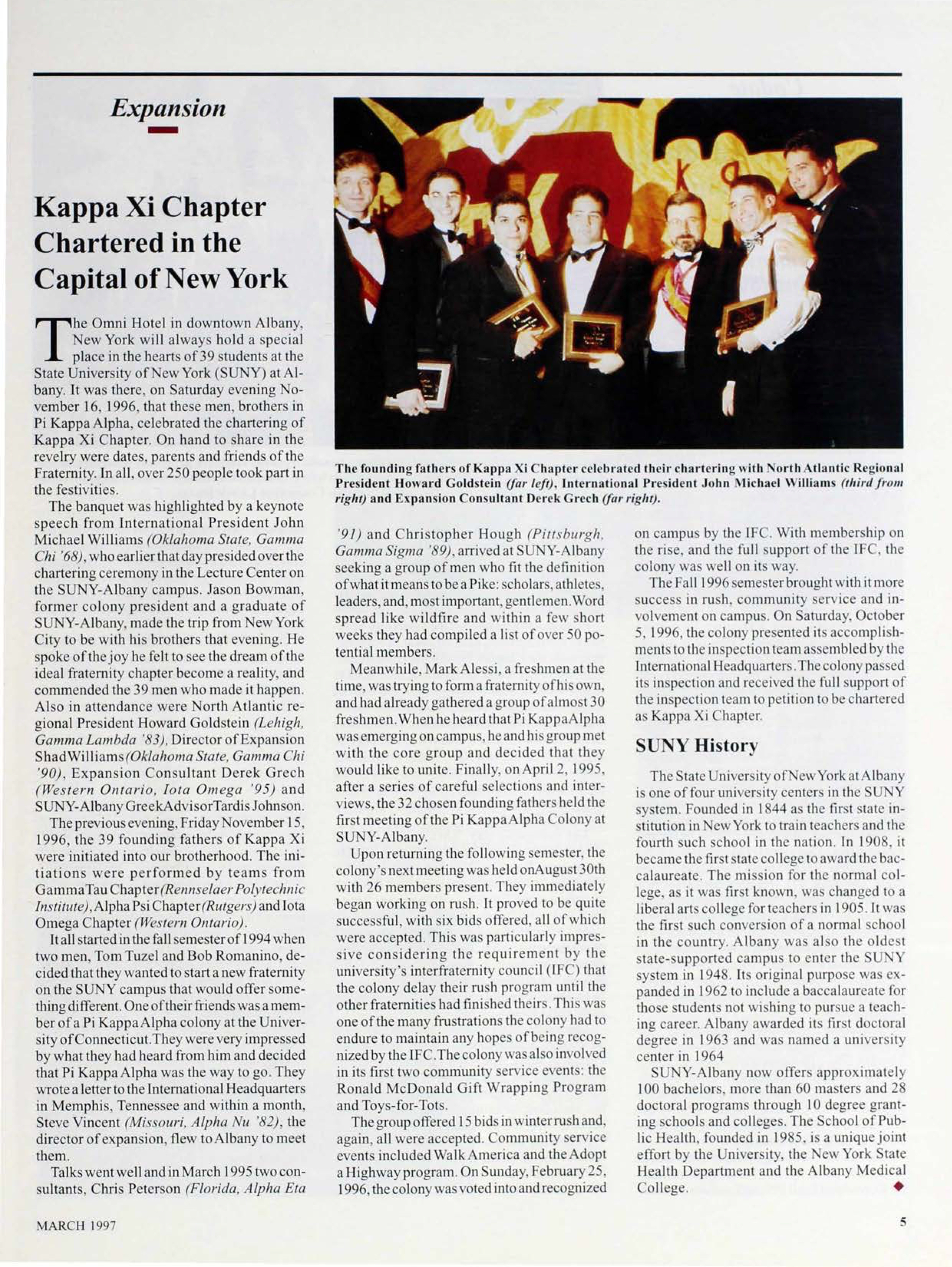 Expansion: Kappa Xi Chapter Chartered in the Capital of New York